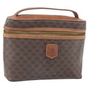 CELINE Macadam Canvas Hand Bag PVC Leather Brown Gold Auth BA10609-1