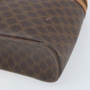 CELINE Macadam Canvas Hand Bag PVC Leather Brown Gold Auth BA10609-10