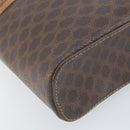 CELINE Macadam Canvas Hand Bag PVC Leather Brown Gold Auth BA10609-11