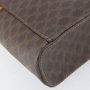 CELINE Macadam Canvas Hand Bag PVC Leather Brown Gold Auth BA10609-13