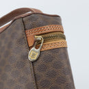 CELINE Macadam Canvas Hand Bag PVC Leather Brown Gold Auth BA10609-14
