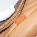 CELINE Macadam Canvas Hand Bag PVC Leather Brown Gold Auth BA10609-21