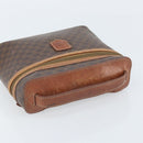 CELINE Macadam Canvas Hand Bag PVC Leather Brown Gold Auth BA10609-6