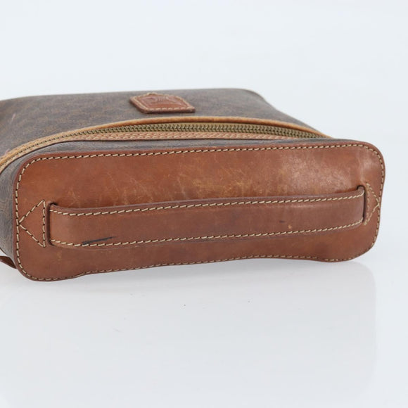CELINE Macadam Canvas Hand Bag PVC Leather Brown Gold Auth BA10609