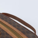 CELINE Macadam Canvas Hand Bag PVC Leather Brown Gold Auth BA10609-8