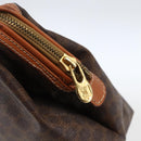 CELINE Macadam Canvas Clutch Bag PVC Leather Brown Gold Auth BA10610-12