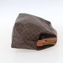 CELINE Macadam Canvas Clutch Bag PVC Leather Brown Gold Auth BA10610-5