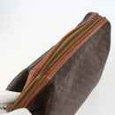 CELINE Macadam Canvas Clutch Bag PVC Leather Brown Gold Auth BA10610-6