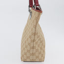 GUCCI GG Canvas Tote Bag Beige Silver 120840 Auth BA10612-6