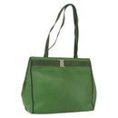 Salvatore Ferragamo Tote Bag Leather Green Gold Auth BA10613-1