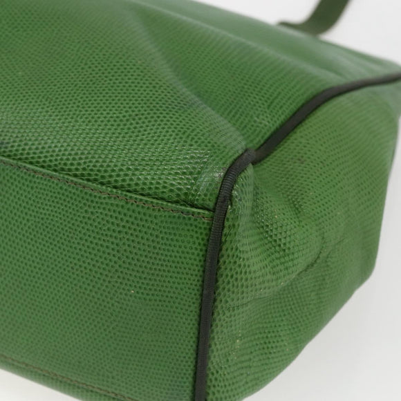 Salvatore Ferragamo Tote Bag Leather Green Gold Auth BA10613