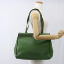 Salvatore Ferragamo Tote Bag Leather Green Gold Auth BA10613-20