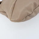 Salvatore Ferragamo Gancini Hand Bag Leather Beige Gold Auth BA10615-11