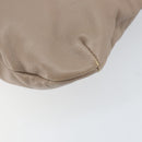 Salvatore Ferragamo Gancini Hand Bag Leather Beige Gold Auth BA10615-12