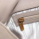 Salvatore Ferragamo Gancini Hand Bag Leather Beige Gold Auth BA10615-20
