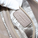 Salvatore Ferragamo Gancini Hand Bag Leather Beige Gold Auth BA10615-22