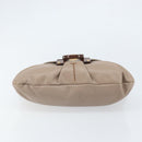Salvatore Ferragamo Gancini Hand Bag Leather Beige Gold Auth BA10615-9