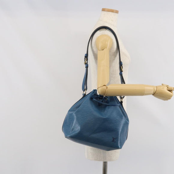 LOUIS VUITTON Epi Petit Noe Shoulder Bag Blue M44105 LV Auth BA10617