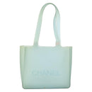 CHANEL Tote Bag Rubber Green CC Auth BA10618-2