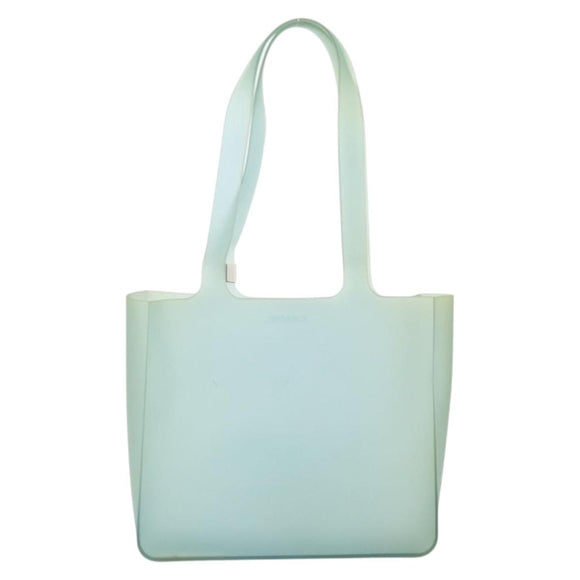 CHANEL Tote Bag Rubber Green CC Auth BA10618