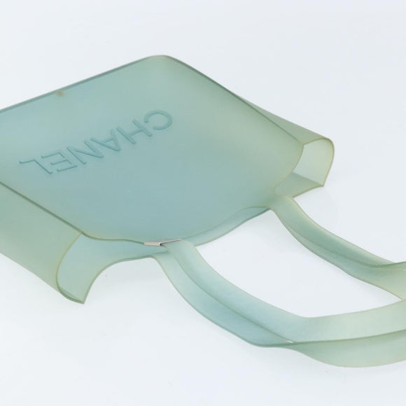 CHANEL Tote Bag Rubber Green CC Auth BA10618