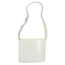 Salvatore Ferragamo Vala Shoulder Bag Leather White Silver Auth BA10620-1