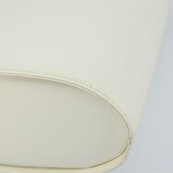 Salvatore Ferragamo Vala Shoulder Bag Leather White Silver Auth BA10620