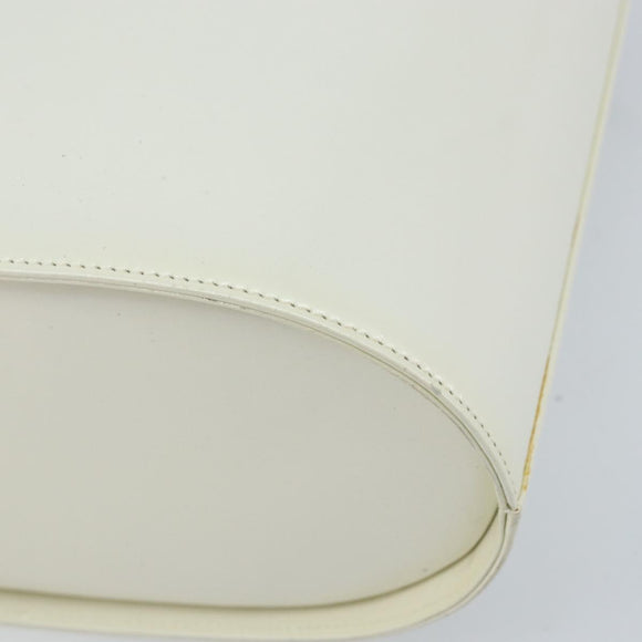 Salvatore Ferragamo Vala Shoulder Bag Leather White Silver Auth BA10620