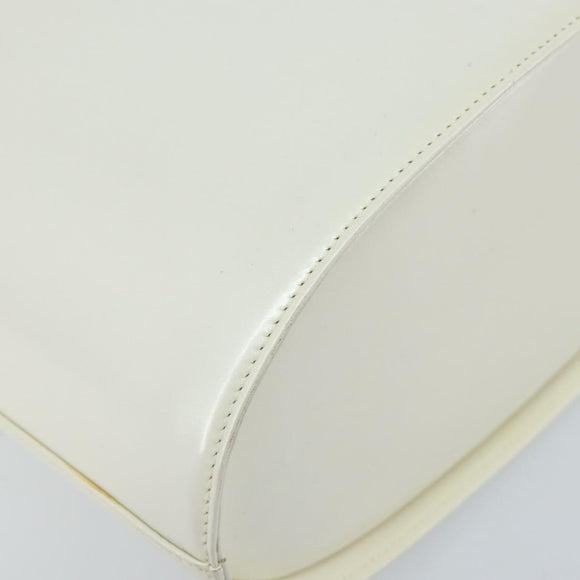 Salvatore Ferragamo Vala Shoulder Bag Leather White Silver Auth BA10620