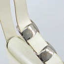 Salvatore Ferragamo Vala Shoulder Bag Leather White Silver Auth BA10620-15
