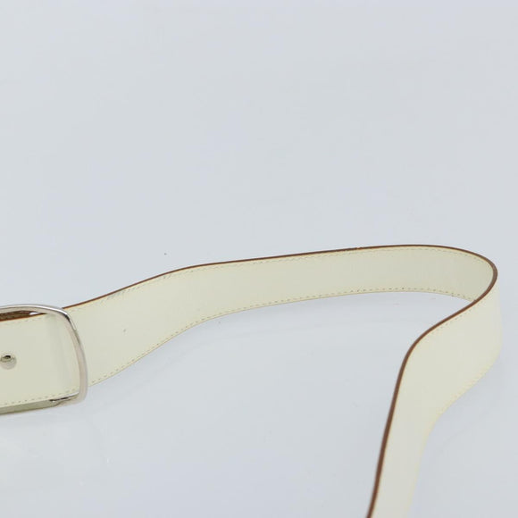 Salvatore Ferragamo Vala Shoulder Bag Leather White Silver Auth BA10620
