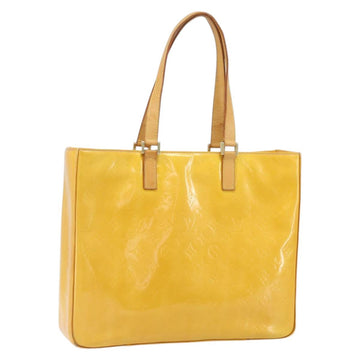 LOUIS VUITTON Monogram Vernis Columbus Tote Bag Lime Yellow M91047 Auth BA10623