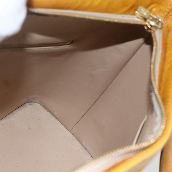 LOUIS VUITTON Monogram Vernis Houston Hand Bag Beige M91004 LV Auth BA10625