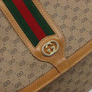 GUCCI Micro GG Supreme Web Sherry Line Shoulder Bag PVC Beige Gold Auth BA10628-17