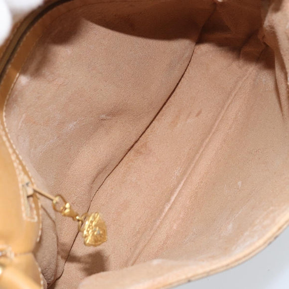 GUCCI Micro GG Supreme Web Sherry Line Shoulder Bag PVC Beige Gold Auth BA10628