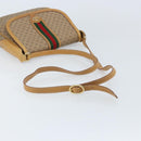 GUCCI Micro GG Supreme Web Sherry Line Shoulder Bag PVC Beige Gold Auth BA10628-7