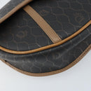 Christian Dior Honeycomb Canvas Shoulder Bag PVC Black Gold Auth BA10631-11