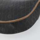 Christian Dior Honeycomb Canvas Shoulder Bag PVC Black Gold Auth BA10631-12