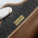 Christian Dior Honeycomb Canvas Shoulder Bag PVC Black Gold Auth BA10631-16
