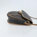 Christian Dior Honeycomb Canvas Shoulder Bag PVC Black Gold Auth BA10631-4