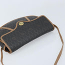 Christian Dior Honeycomb Canvas Shoulder Bag PVC Black Gold Auth BA10631-6