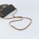 Christian Dior Honeycomb Canvas Shoulder Bag PVC Black Gold Auth BA10631-7