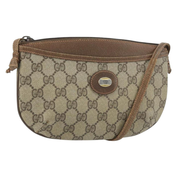 GUCCI GG Supreme Shoulder Bag PVC Beige Gold 904 02 020 Auth BA10634