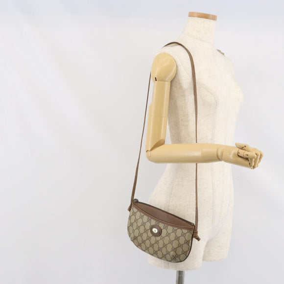 GUCCI GG Supreme Shoulder Bag PVC Beige Gold 904 02 020 Auth BA10634