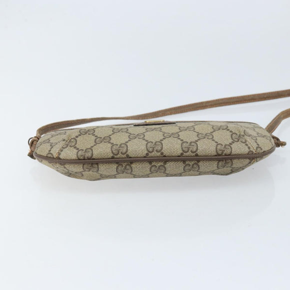 GUCCI GG Supreme Shoulder Bag PVC Beige Gold 904 02 020 Auth BA10634