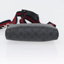 GUCCI GG Supreme Sherry Line Shoulder Bag PVC Black Silver 523599 Auth BA10640-5