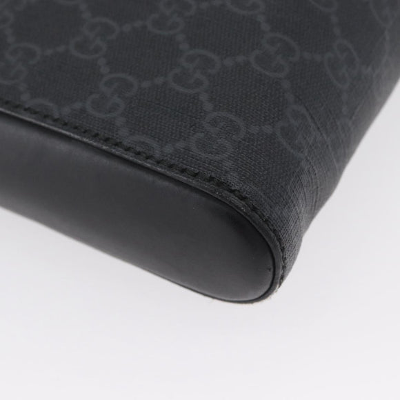 GUCCI GG Supreme Sherry Line Shoulder Bag PVC Black Silver 523599 Auth BA10640