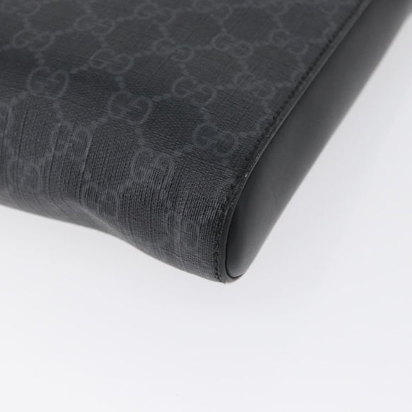 GUCCI GG Supreme Sherry Line Shoulder Bag PVC Black Silver 523599 Auth BA10640