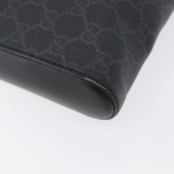 GUCCI GG Supreme Sherry Line Shoulder Bag PVC Black Silver 523599 Auth BA10640