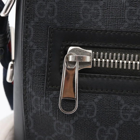 GUCCI GG Supreme Sherry Line Shoulder Bag PVC Black Silver 523599 Auth BA10640